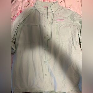 Field and Stream Men’s Green Long Sleave Vented Fishing Shirt Size Large